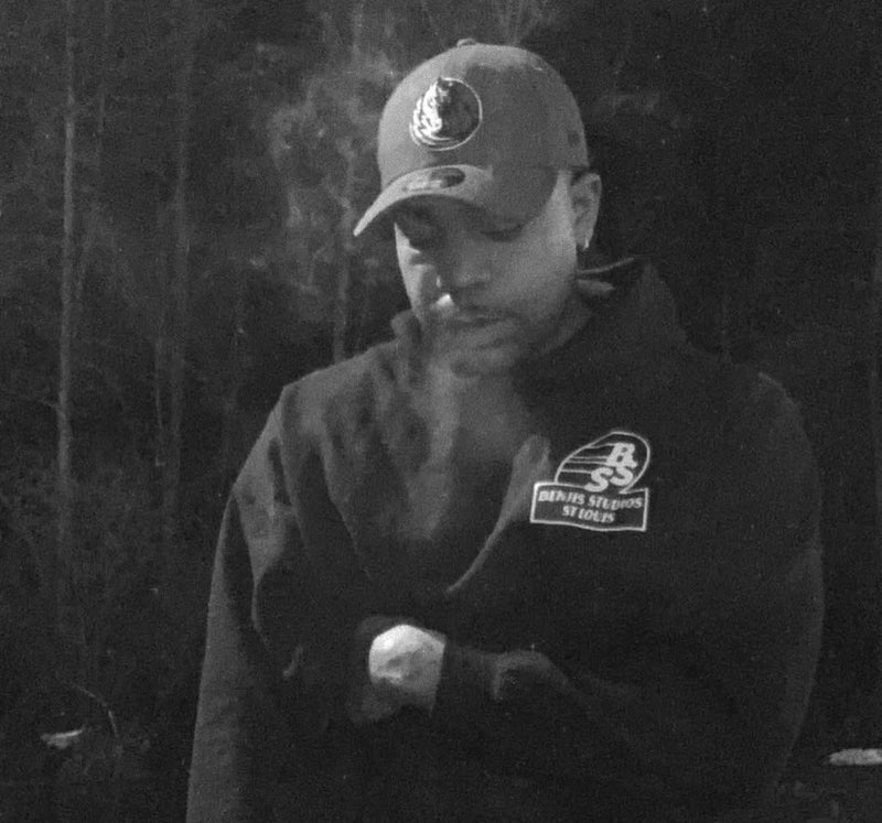 1Hunnit-K (@1hunnitkofficial on Instagram) in our black B.S.S. "White/Black Logo" Hoodie